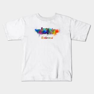 Richmond skyline in watercolor Kids T-Shirt